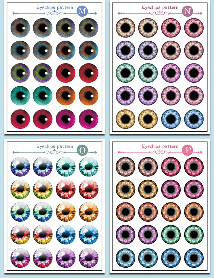10 пар/уп. DIY Eyechips узор Blyth кукольные глаз фишек Бумага шаблон для 1:6 ледяной