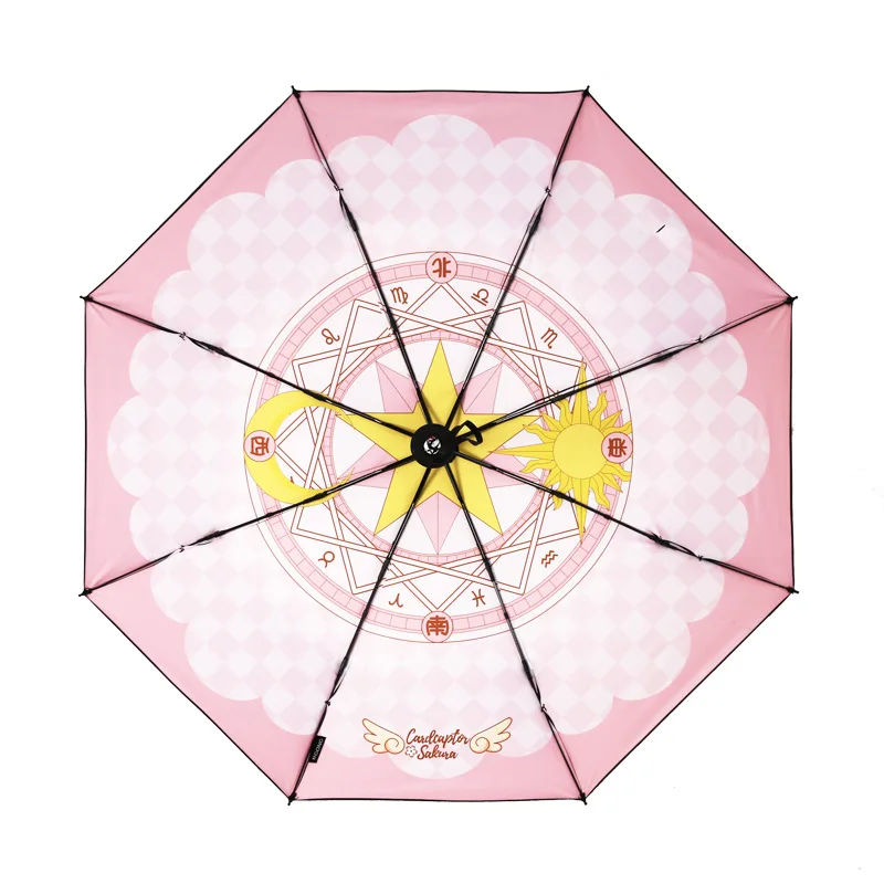 Аниме Sailor Moon Card Captor Sakura Umbrella трехскладной зонтик мультфильм Ветрозащитный Складной Солнце Дождь