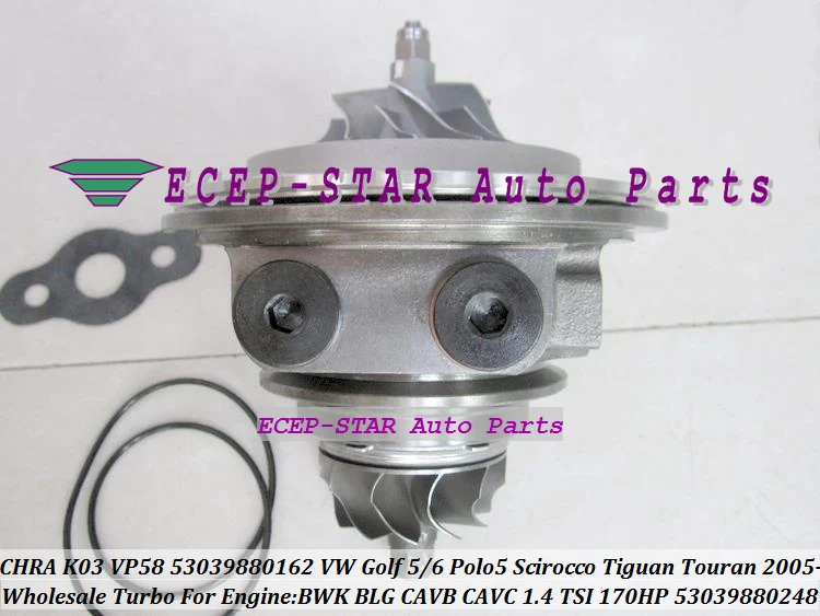 

Turbo cartridge CHRA K03 53039700248 53039700162 Turbocharger For VW Golf GT Polo 5 Scirocco Tiguan Touran BWK BMY BLG 1.4L TSI