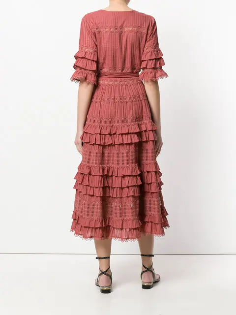 Весенне-летнее модное цельное белое платье с вышивкой и v-образным вырезом в