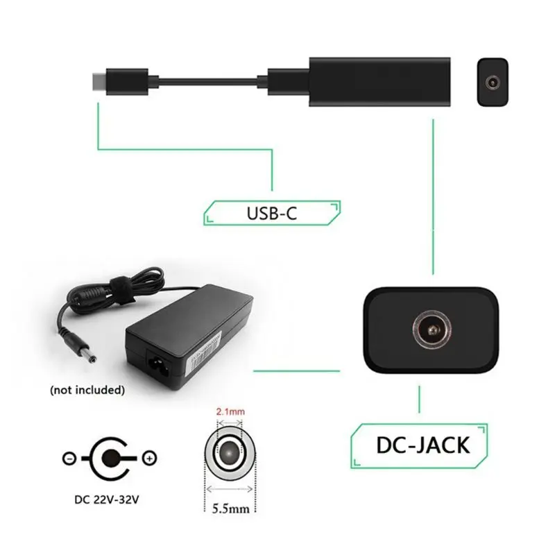 45 Вт мини блок питания DC адаптер зарядное устройство разъем USB Type C конвертер