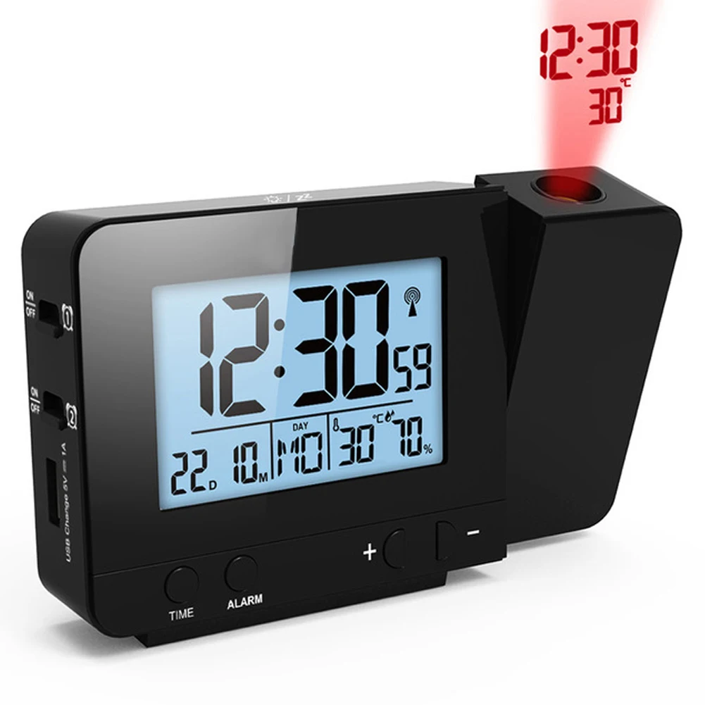 Rotatable Wake Up LED Display Alarm Clock With Temperature Multifunctional Backlight Projection Date Digital Snooze Function | Дом и сад