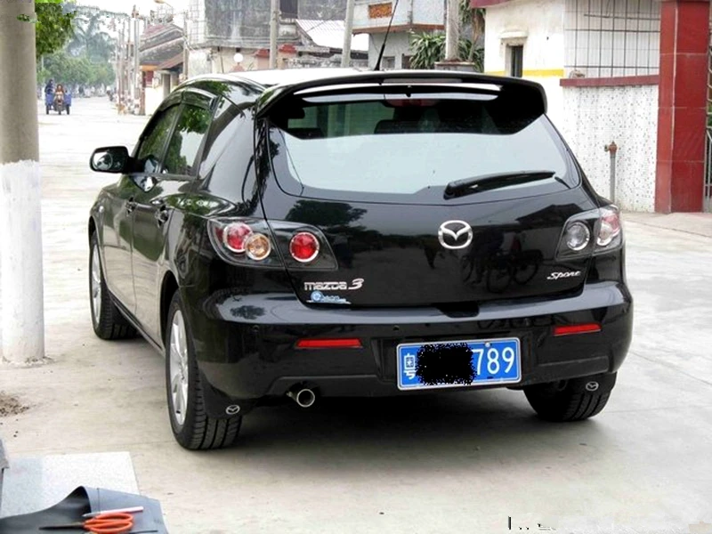 Для mazda 3 хэтчбек спойлер mazda 3 хэтчбек с спойлер на фонарь Высокое качество ABS Материал заднее крыло праймер цвет