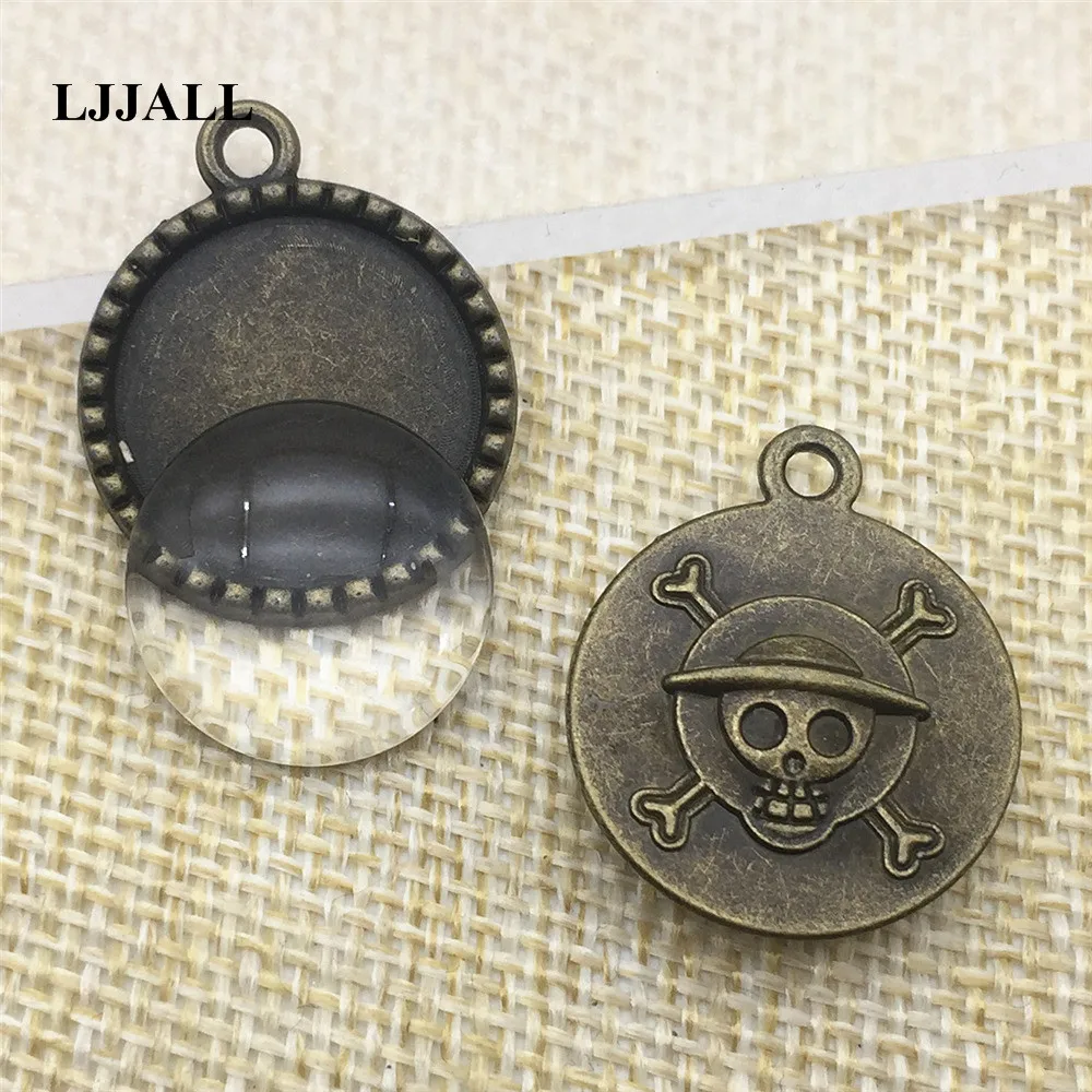 5 комплектов бронзовая основа из металлического сплава с изображением черепа
