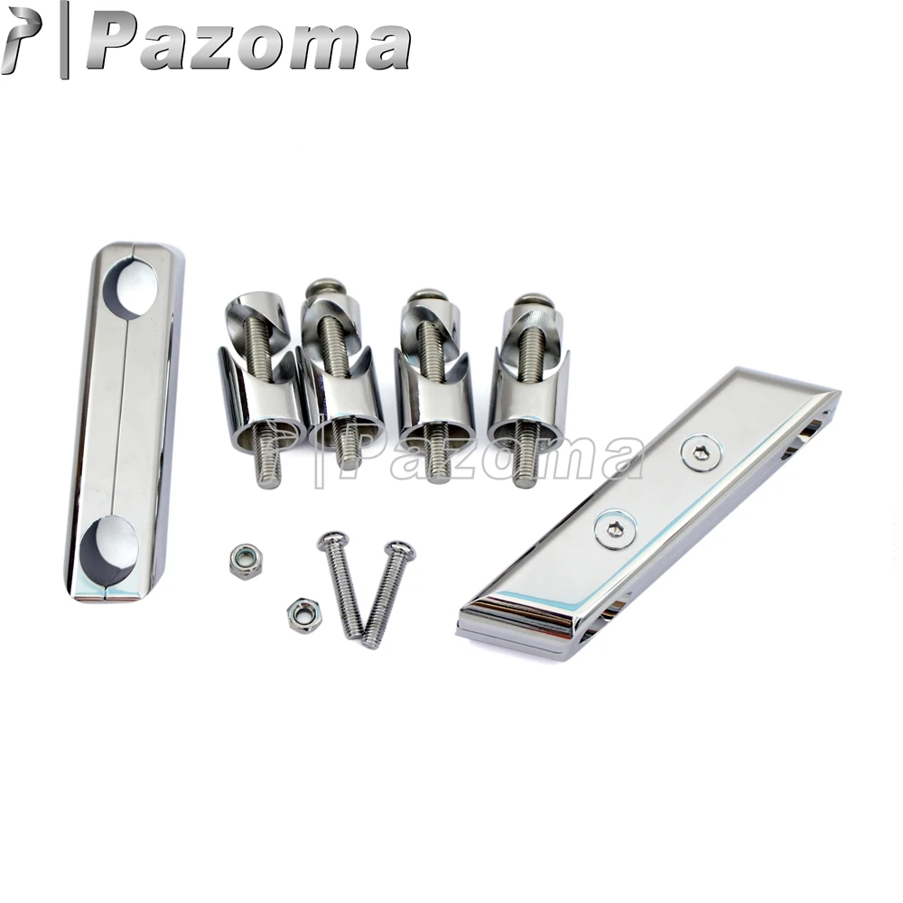 Хромированная защита седельной сумки для мотоцикла с двойным рельсом комплект