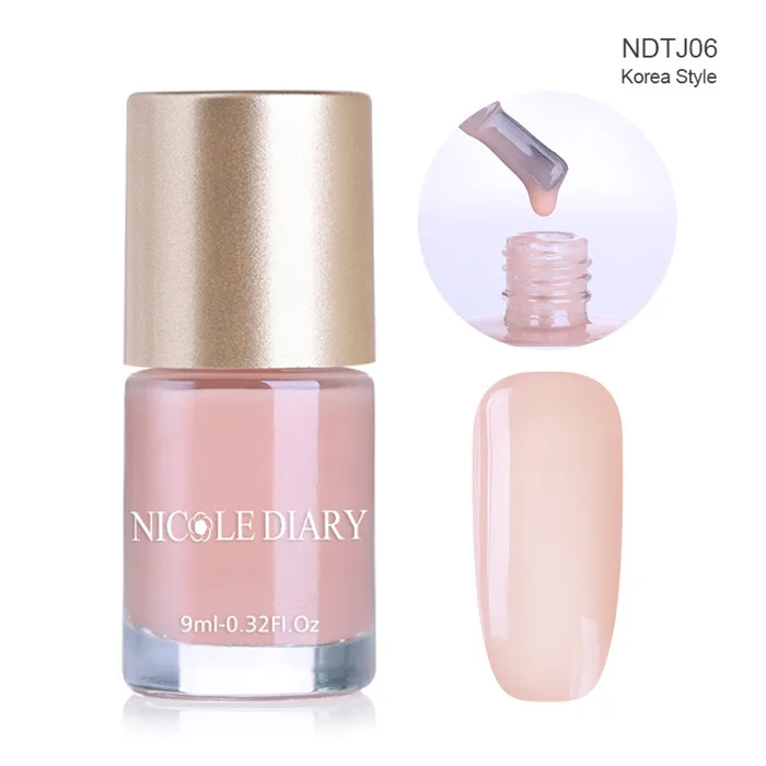 Jelly NDTJ06 NICOLE DIARY 9ml Nail Polish Chameleon Metallic Jelly Holographic Polish Shiny Flakies Sequins Manicure Nail Art Lacquer Varnish - Цвет: Jelly NDTJ06