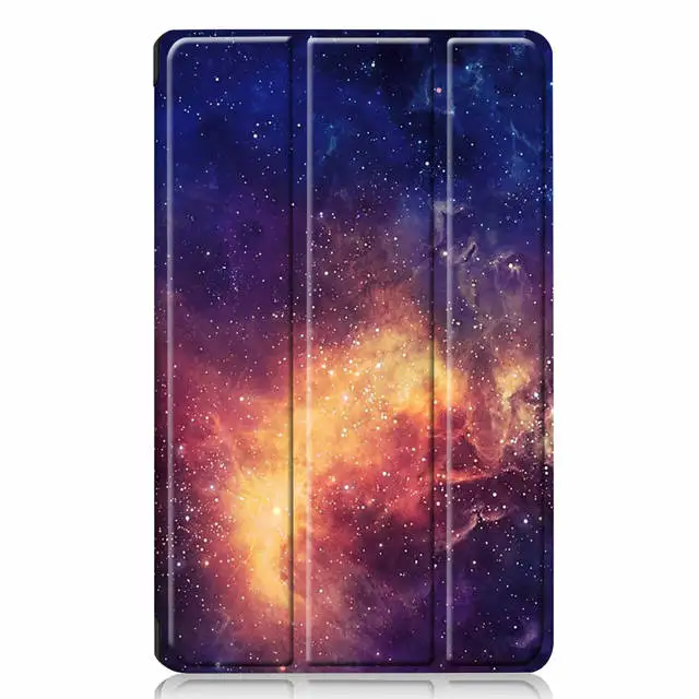 Yin He Xi 2 Цветной смарт-чехол с принтом из искусственной кожи чехол для huawei MediaPad M6 8,4 дюймов планшет с функцией автоматического сна чехол для M6 8,"+ пленка+ ручка - Цвет: Yin He Xi 2