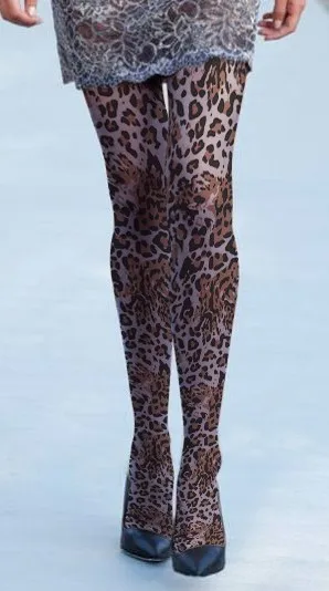 Женские колготки из хлопка Колготки с леопардовым принтом | Женская одежда