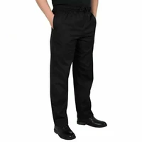 new chef uniform restaurant pants kitchen trouser chef pants black elastic waist bottoms food service pants mens work wear