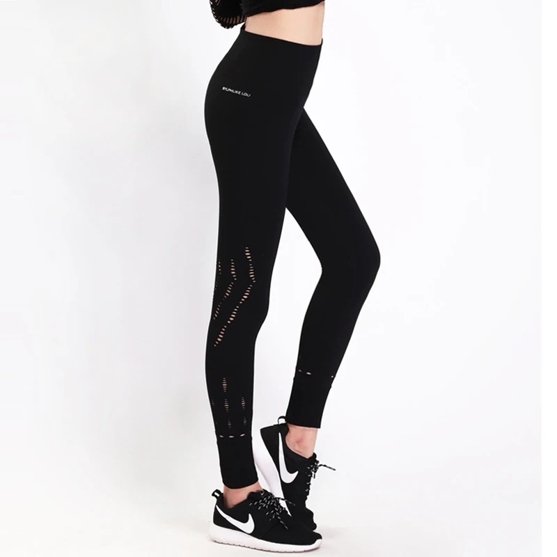 Kaywide Black Hollow Out Sexy Women Sport Tights Leggings High Waist Stretch Fitness Running Yoga Pants Gymnastics Gym Leggins | Спорт и