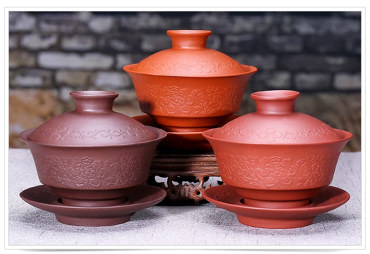 Китайский кунг-фу фиолетовый глина Gaiwan чайная чаша чашка для пуэр Китай Zisha чайный горшок портативный чайный сервиз сервис Gaiwan чайные чашки Посуда для напитков
