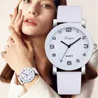 LVPAI женские часы модные простые белые кварцевые наручные часы спортивный кожаный ремешок повседневные женские часы Reloj Mujer Ff
