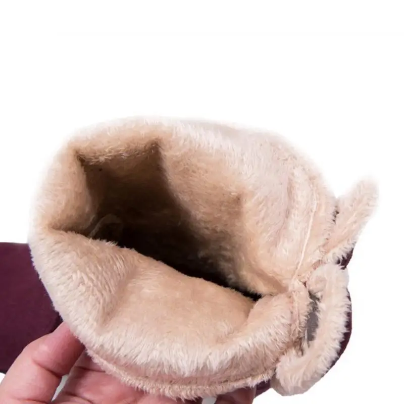 CoolCept Size 33-43 Woman Short Boots Plush Fur Bowtie Woman'S Shoes Winter Warm Ankle Snow Inside Heel Ladies | Обувь