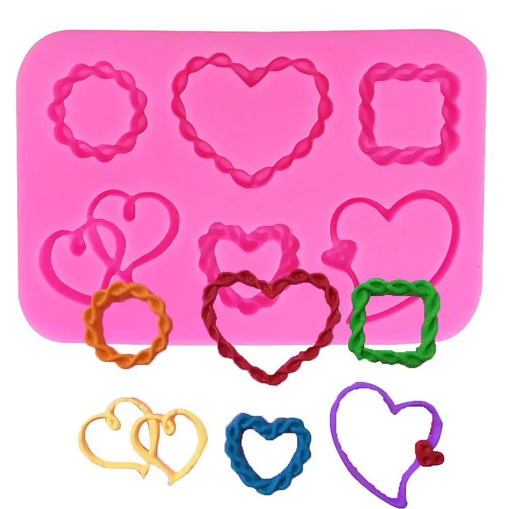 Фоторамка в форме сердца 3D рельефная силиконовая форма для шоколадных