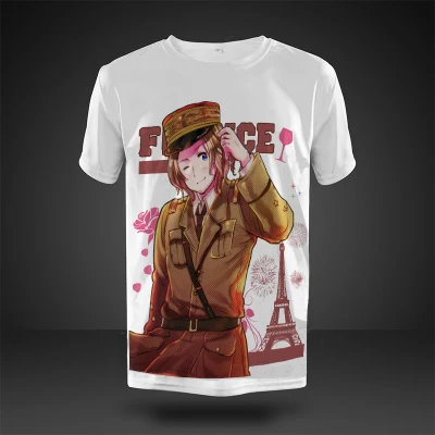 Hetalia Axis флейта Япония Северная Италия рубашка Симпатичные футболки аниме одежда