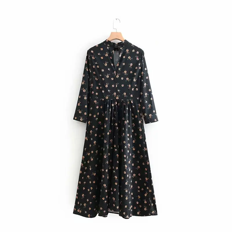 2019 для женщин в винтажном стиле с цветочным принтом vestidos повседнедневые
