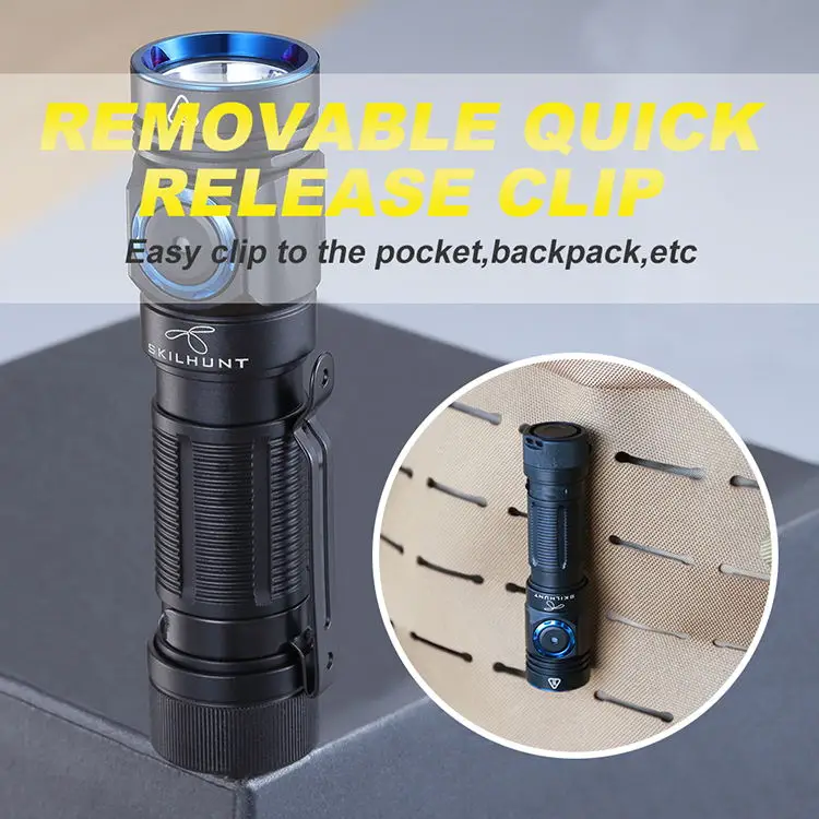 Магнитный перезаряжаемый фонарик Skilhunt M150 USB AA 14500