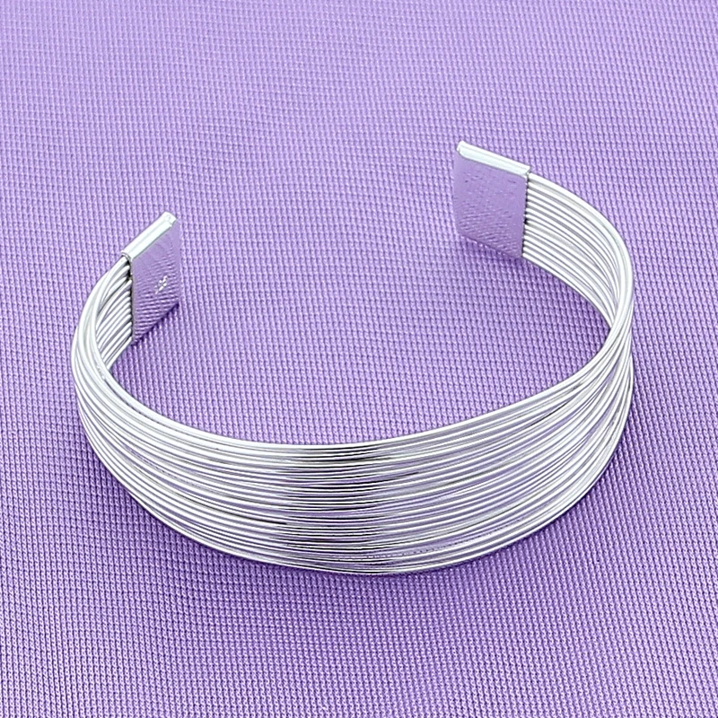 Модные браслеты из стерлингового серебра 925 пробы Женские Простые высокого