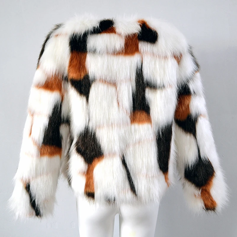 Элегантное пушистое пальто из искусственного меха женское теплое с длинным