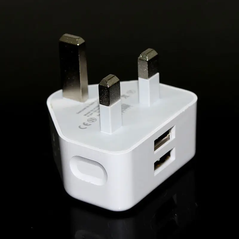 Быстрая Двойная USB зарядка с 2 портами 1 А вилка стандарта Великобритании адаптер