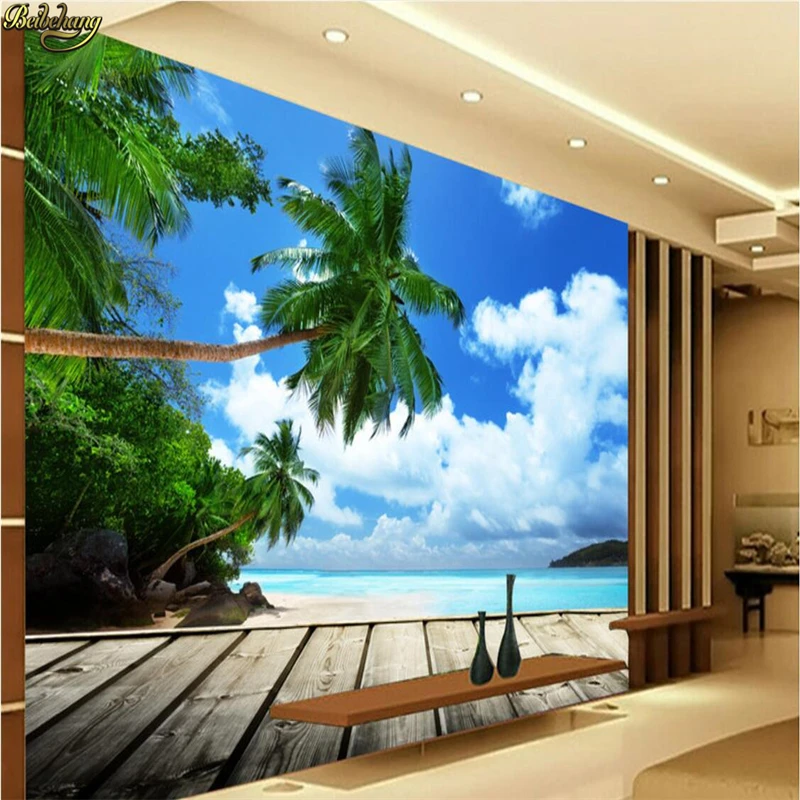 

beibehang Custom 3D Photo Mural Wallpaper for wall Blue Sky Sunshine Sunflower Flower Field Living Room Bedroom TV Background
