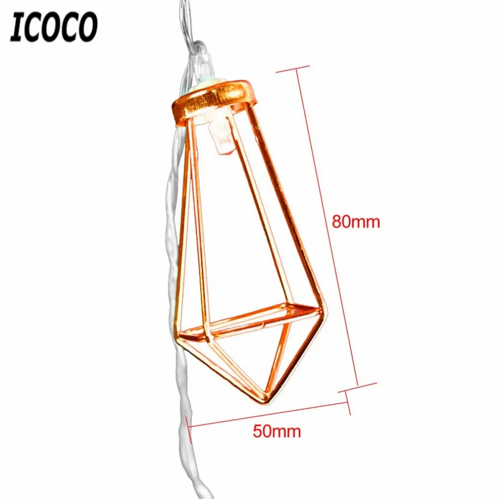 ICOCO 1 5 м 10LED Романтический розовое золото металл алмаз воды Точечный светильник на