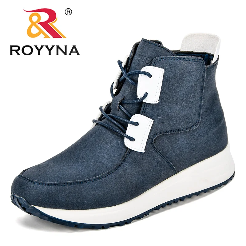 Deep blue ROYYNA/ г. осенние высокие модные кроссовки женские дышащие высокие туфли tenis feminino повседневная обувь женская - Цвет: Deep blue