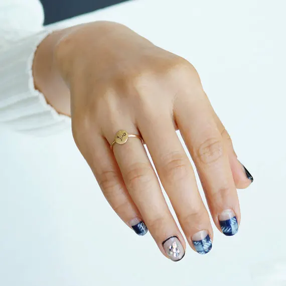 Регулируемое Открытое кольцо ювелирные изделия 12 знаков зодиака зодиакальные