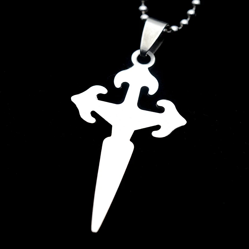 High Polished Stainless Steel Tribal Sword Charm Pendant Necklace 60CM Free Chain 02 | Украшения и аксессуары