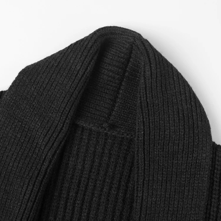 Autumn and Winter New Black Men's Pure Woolen Knitted Cardigan Men Casual Slim Warm European Style Long Sleeve Knitwear J775 | Мужская