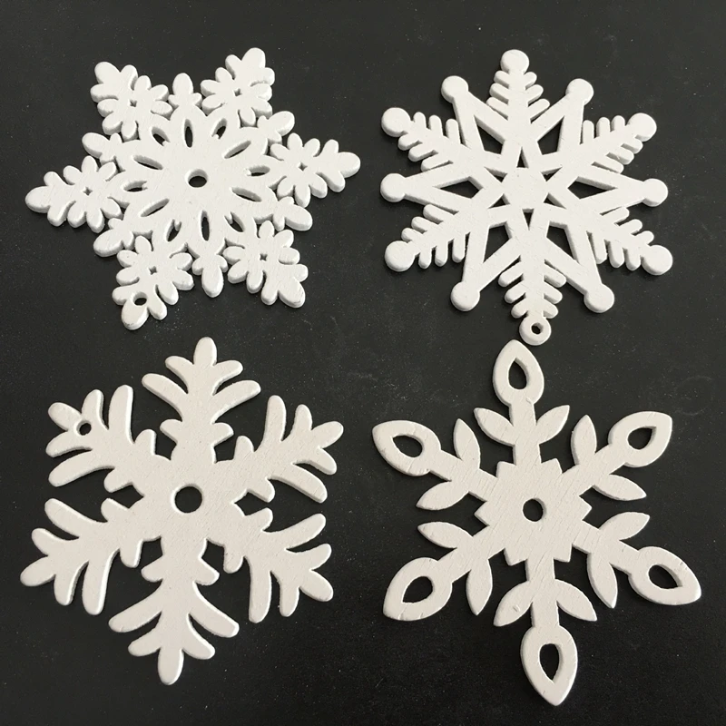 10 шт./компл. белая Рождественская елка орнамент деревянные висячие подвески