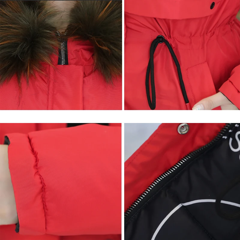 

2019 New Fashion Both Two Sides Wear Winter Jacket Women With Colorful Fur Hooded High Quality Warm Coat Outwear Womens Parka
