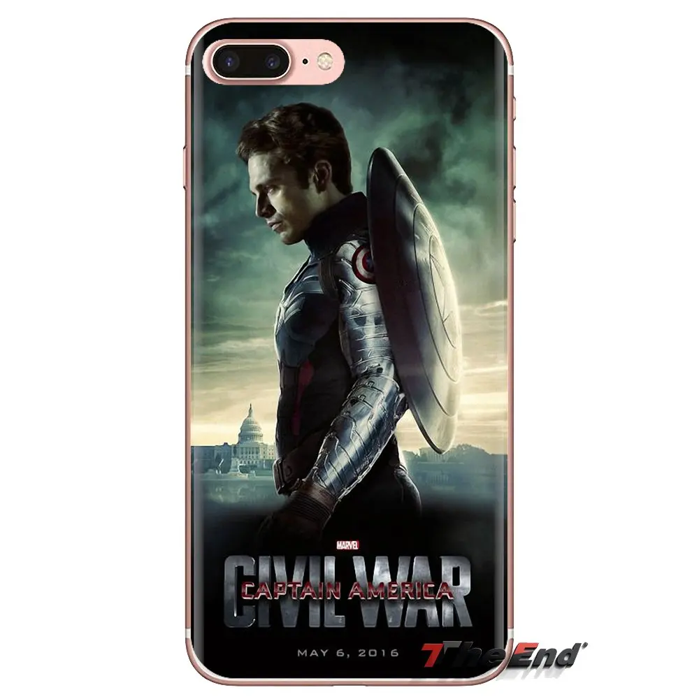 Для iPod Touch Apple iPhone 4 4s 5 5S SE 5C 6 S 7 8 X XR XS Plus MAX прозрачный чехол из ТПУ Marvel Капитан