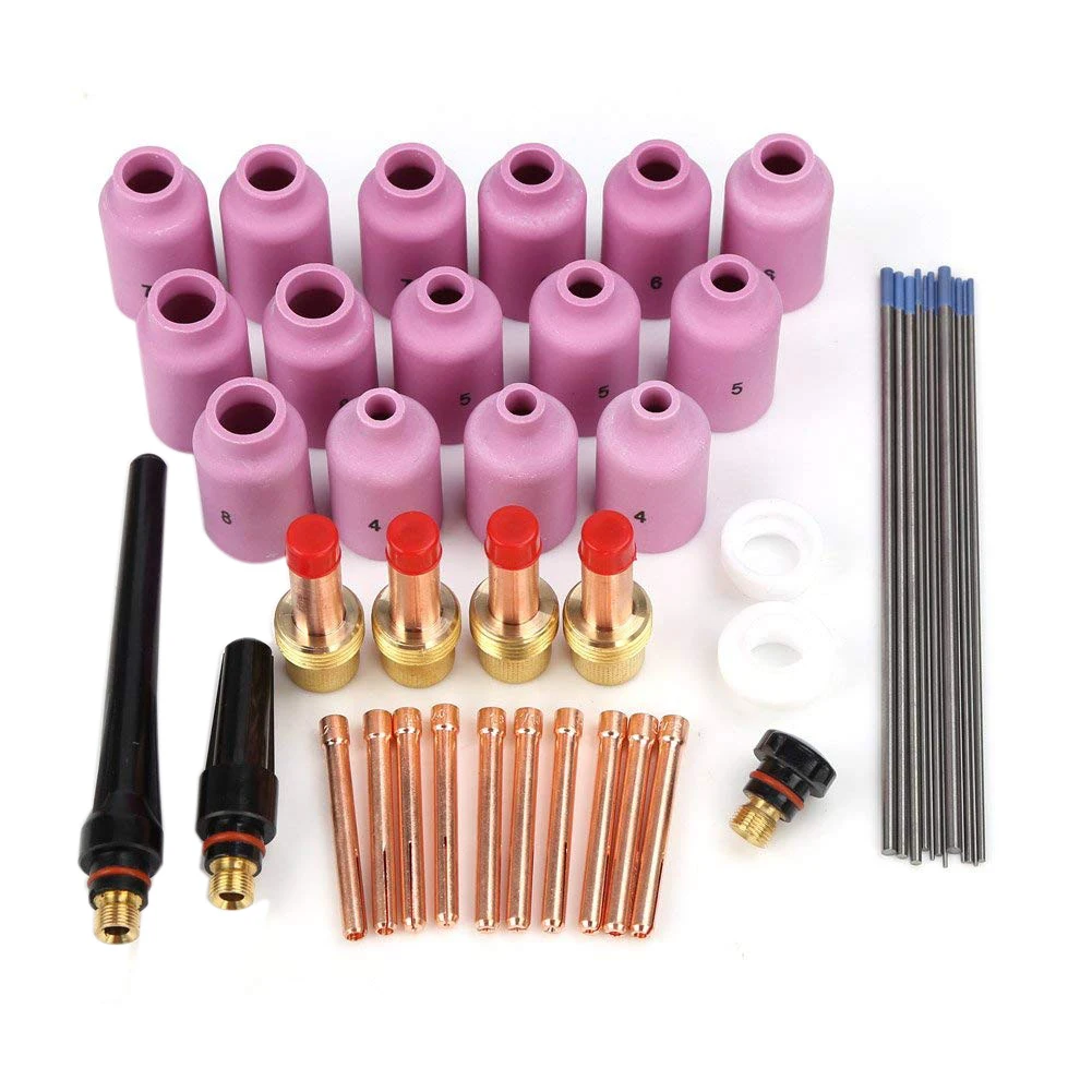 SHGO 46pcs TIG КИТ газовой линзы для WP 17 18 26 WL20 фонарь аксессуары запасные части