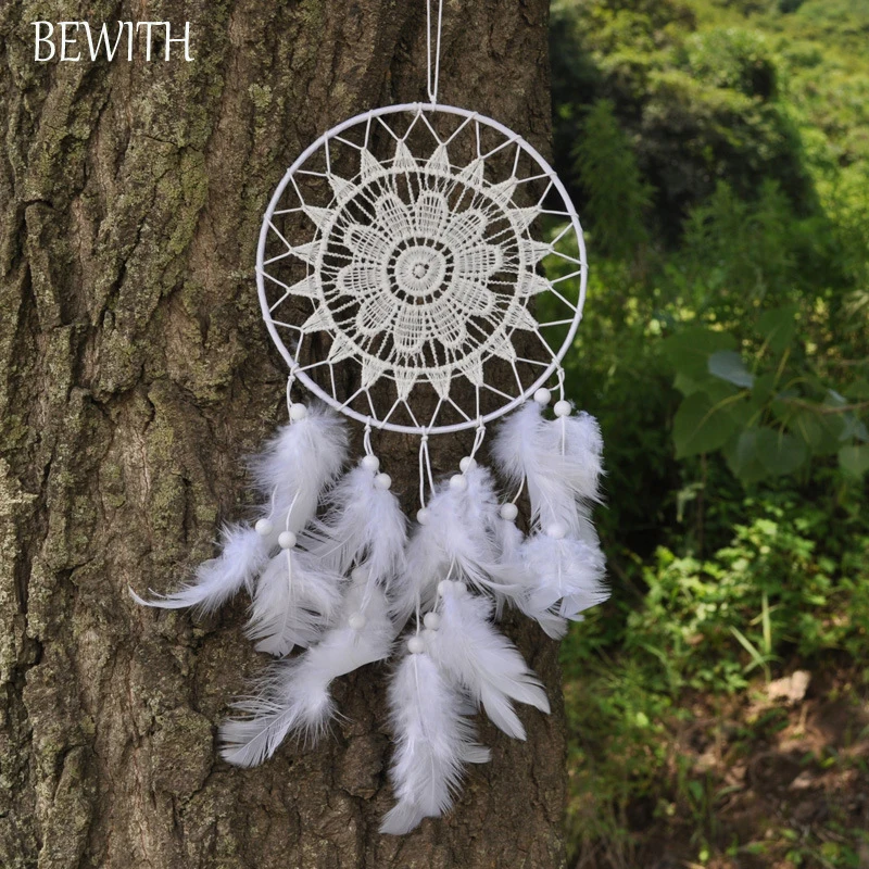 Кружевное платье с цветочным рисунком dreamcatchers белыми перьями Свадебные и стены