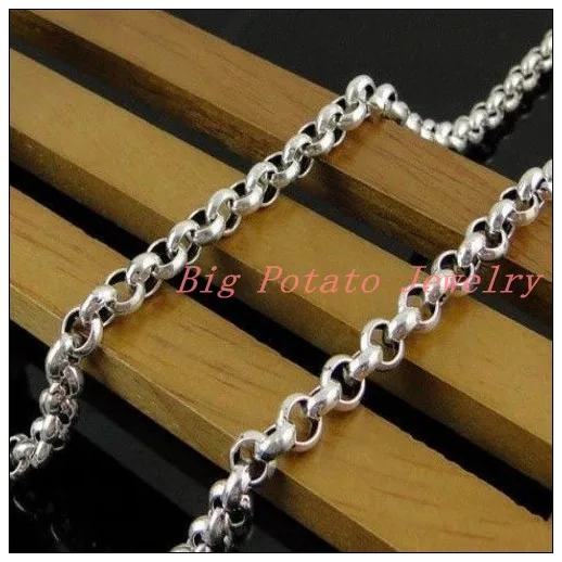 5/6/9mm New Charming 316L Stainless Steel Silver Color Rolo Chain Mens Womens Necklace Fashion Jewelry Never Fade | Украшения и