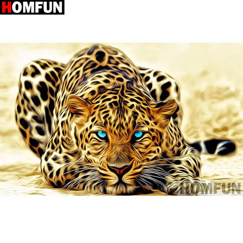 HOMFUN Full Square/Round Drill 5D DIY Diamond Painting &quotLeopard animal&quot Embroidery Cross Stitch 3D Home Decor Gift A16905 | Дом и сад