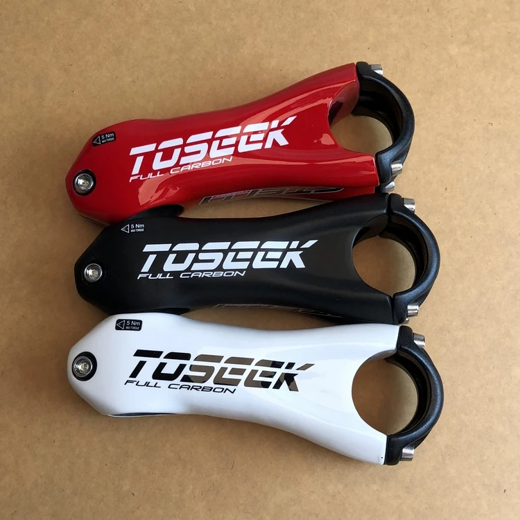 TOSEEK карбоновый руль Диаметр 31,8 мм 10 градусов 80/90/100/110 мм Дорожный велосипед Горный Запчасти 132 г