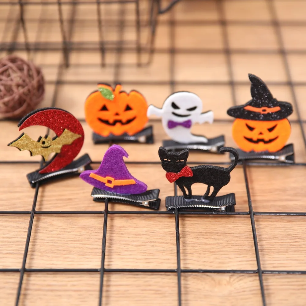 Украшения для волос Hallowmas заколки с тыквой летучей мышью призраком котом ведьмой