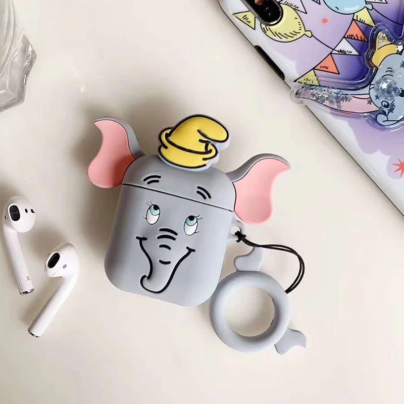 Милый чехол С Рисунком Слона для AirPods 2 Чехол наушников s Apple Airpods Air Pods Забавный