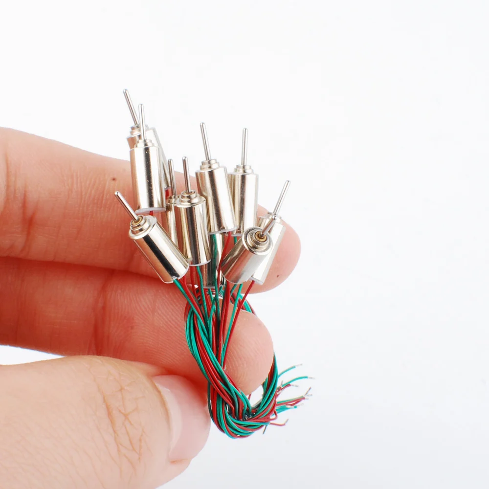 

10 Pcs 4*8mm Coreless DC Motor Super high speed 3V DC 60mA 70000RPM 0408-4035 for RC helicopter aircraft