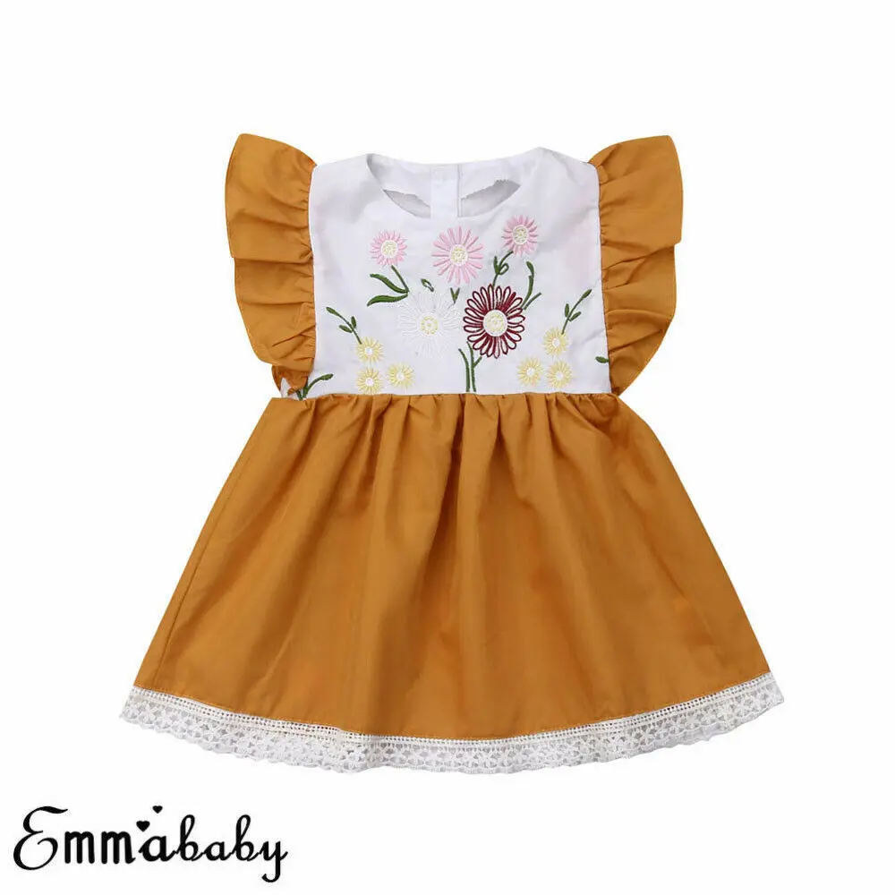 Новинка 2019 г. милое хлопковое платье без рукавов для маленьких девочек вечерние