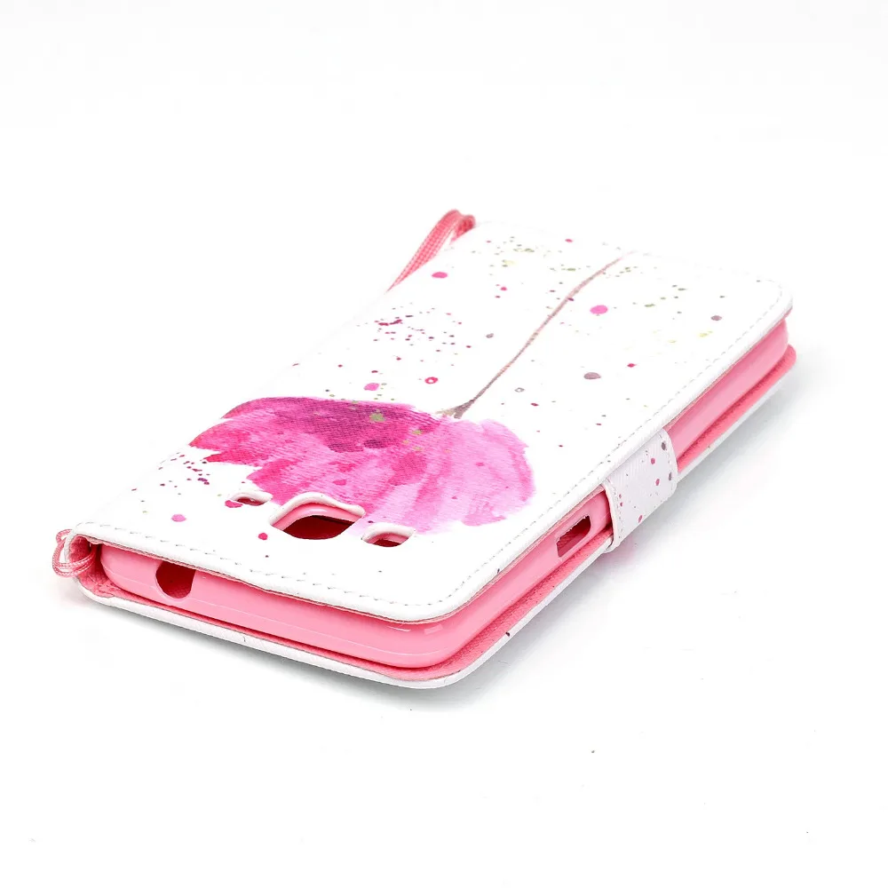 Цветок/Череп Дизайн Кожа Стенд чехол кошелек флип для Samsung Galaxy Grand Prime G530 g5308 Coque