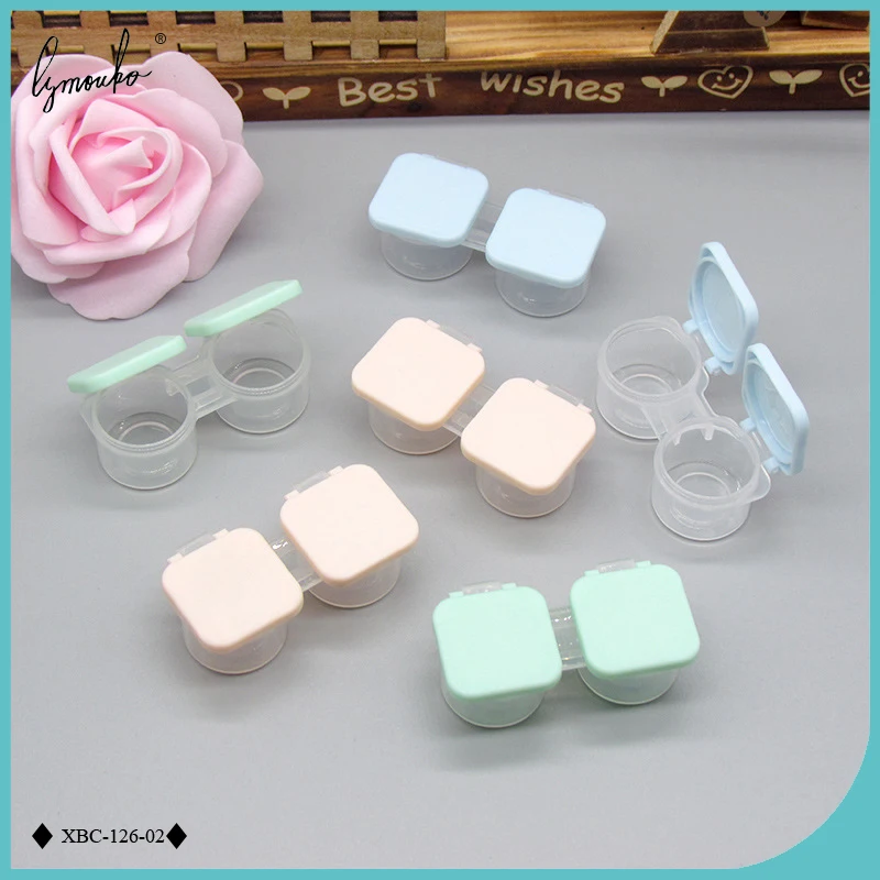 

Lymouko 2pcs/Lot Portable Independent Clamshell Press Sealing Mini Contact Lens Case for Kit Holder Lenses Container Box