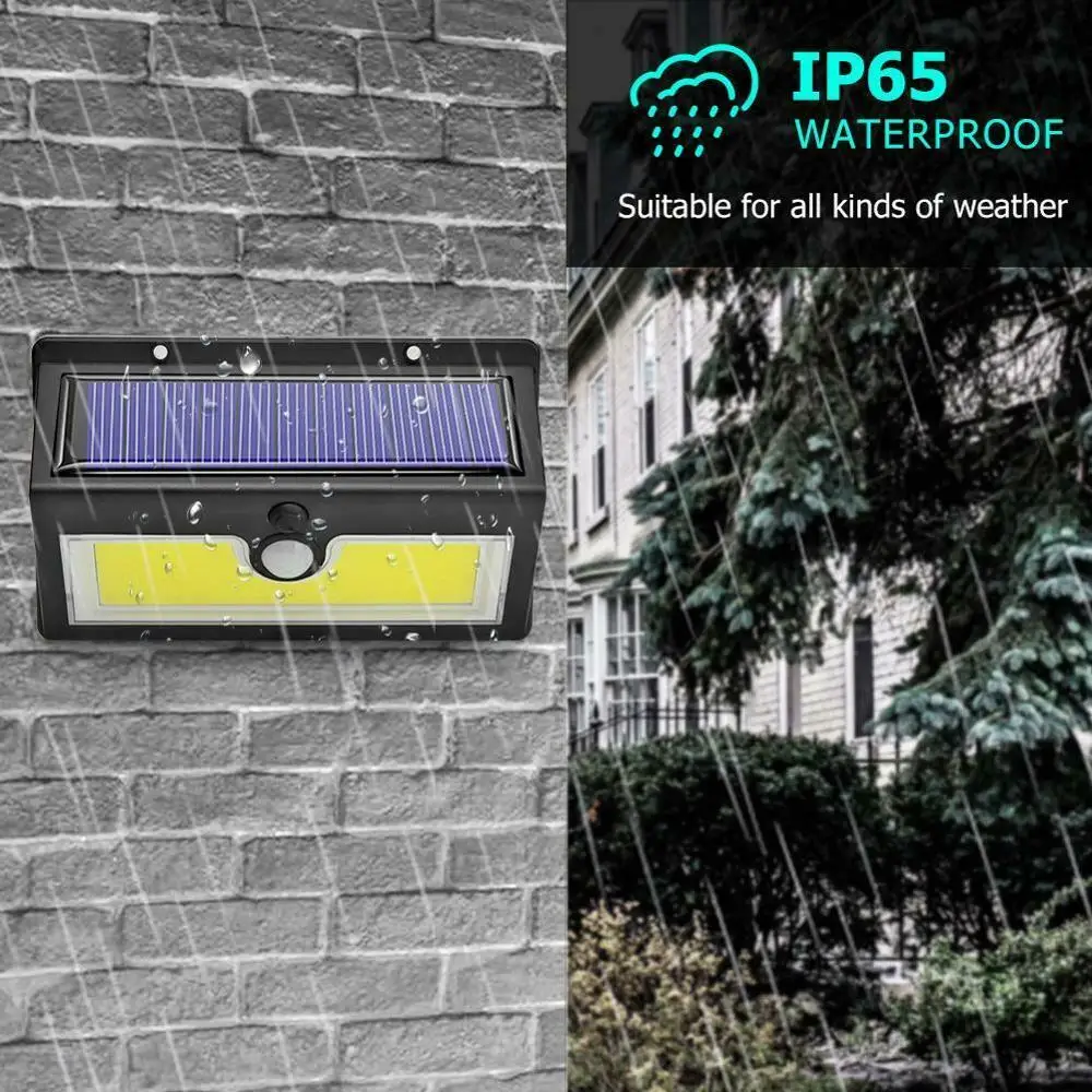 5 пачек 64LED Солнечный свет датчик движения уличный дворовый садовый COB