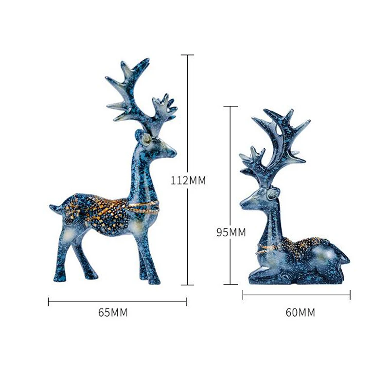 

car decoration couple deer Center console decoration home flower decoration accessories resin material vases and flowers and mat