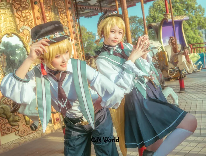 Плащ Vocaloid Kagamine Len топы брюки плащ Rin платье Униформа наряд аниме костюмы для