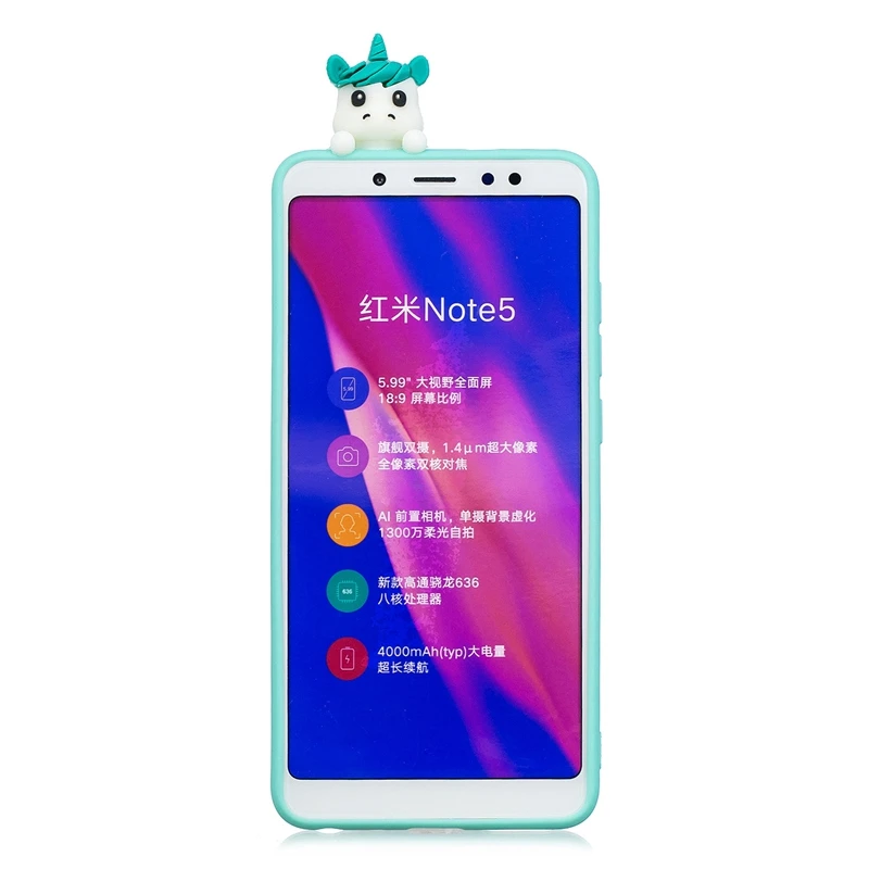 Чехол для Xiaomi Redmi Note 5 Pro 3D Мягкий силиконовый чехол с пандой единорогом etui |