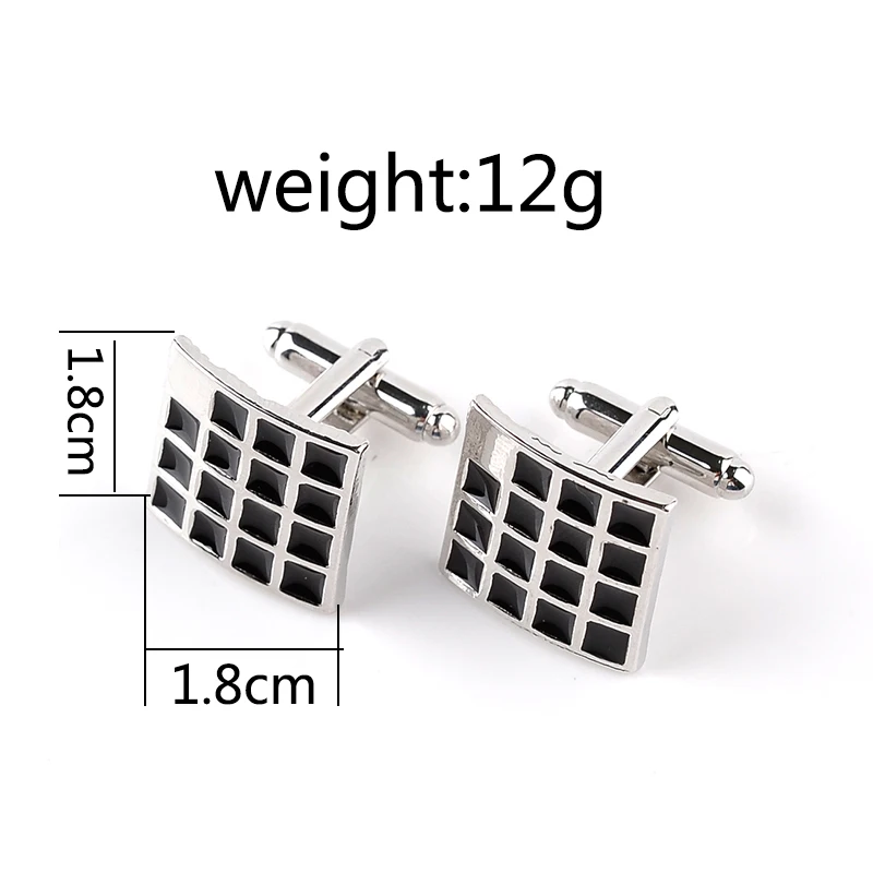 Дизайнерские запонки для мужчин Apex Square французских рубашек Button черные в форме