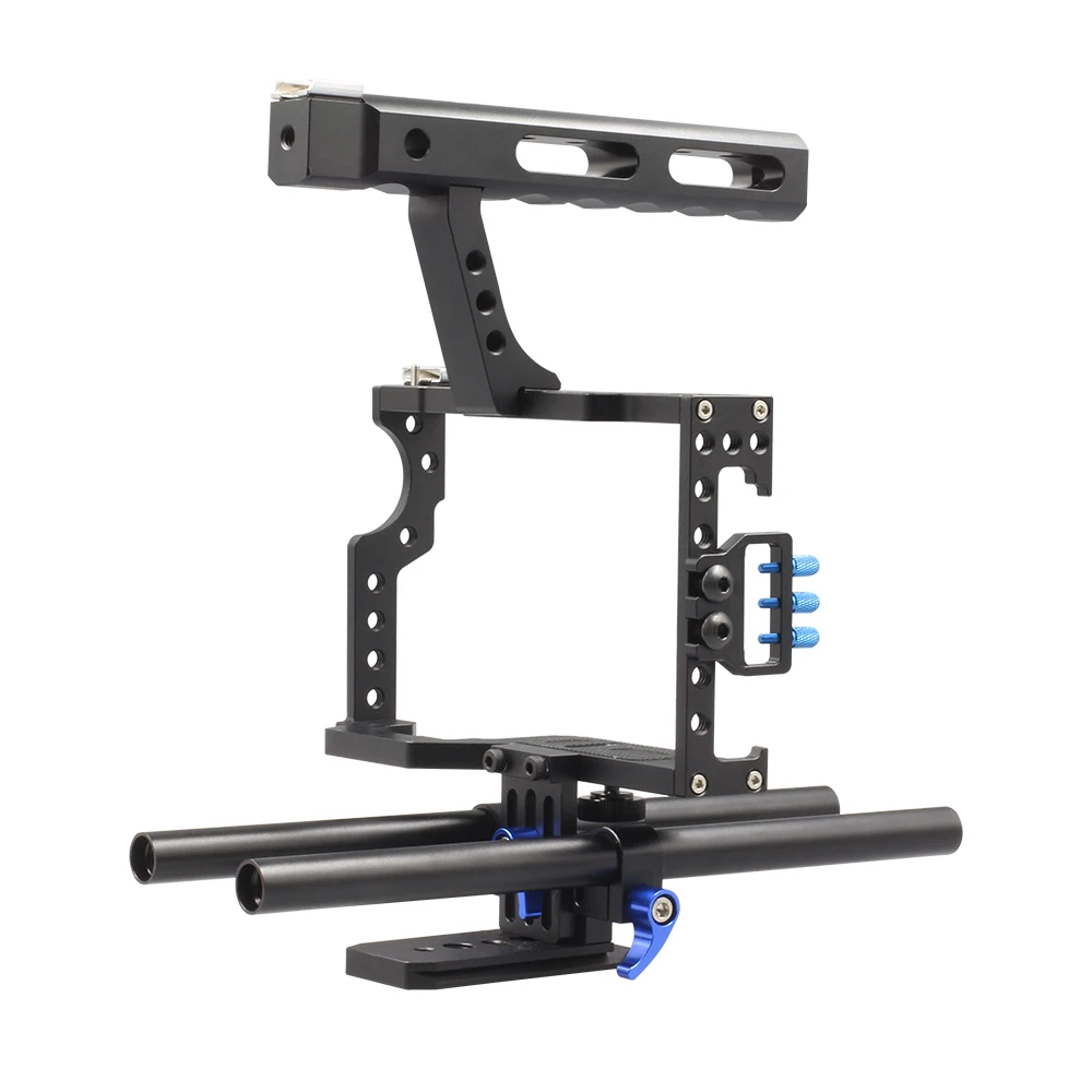 Professional Handle Grip DSLR Rig Video Camera Cage Stabilizer For Sony Alpha A7S A7 A7R A7RII A7SII for Panasonic Lumix GH4 |